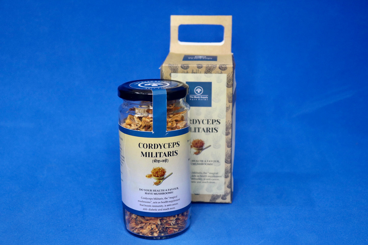 Cordyceps Militaris (KeedaJadi) Mushrooms (pure fruiting body- 100gm pack)