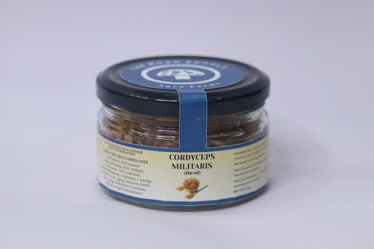 कॉर्डिसेप्स मिलिटेरिस (कीड़ा जड़ी) मशरूम (शुद्ध फलने वाला भाग - 30 ग्राम पैक)